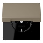 JUNG - SCHUKO Steckdose, 16 A 250 V ~, Klappdeckel, Serie LS, ombre naturelle moyenne