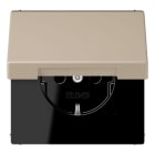 JUNG - SCHUKO Steckdose, 16 A 250 V ~, Klappdeckel, Serie LS, ombre naturelle claire