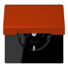 JUNG - SCHUKO Steckdose, 16 A 250 V ~, Klappdeckel, Serie LS, rouge vermillon 59