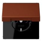 JUNG - SCHUKO Steckdose, 16 A 250 V ~, Klappdeckel, Serie LS, terre sienne brûlée 59