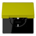 JUNG - SCHUKO Steckdose, 16 A 250 V ~, Klappdeckel, Serie LS, vert olive vif