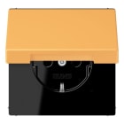 JUNG - SCHUKO Steckdose, 16 A 250 V ~, Klappdeckel, Serie LS, ocre jaune clair