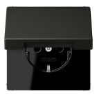 JUNG - SCHUKO Steckdose, 16 A 250 V ~, Klappdeckel, Serie LS, ombre naturelle 59