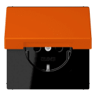 JUNG - SCHUKO Steckdose, 16 A 250 V ~, Klappdeckel, Serie LS, orange vif
