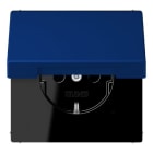 JUNG - SCHUKO Steckdose, 16 A 250 V ~, Klappdeckel, Serie LS, bleu outremer foncé
