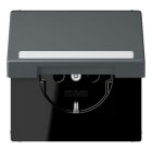 JUNG - SCHUKO Steckdose, 16 A 250 V ~,SchriftfeldSAFETY+, Klappdeckel, gris fo