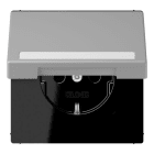 JUNG - SCHUKO Steckdose, 16 A 250 V ~,SchriftfeldSAFETY+, Klappdeckel, gris mo
