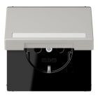 JUNG - SCHUKO Steckdose, 16 A 250 V ~,SchriftfeldSAFETY+, Klappdeckel, gris cl