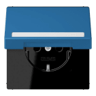 JUNG - SCHUKO Steckdose, 16 A 250 V ~,SchriftfeldSAFETY+, Klappdeckel, bleu cé