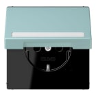 JUNG - SCHUKO Steckdose, 16 A 250 V ~,SchriftfeldSAFETY+, Klappdeckel, cérulée