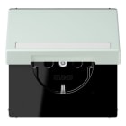 JUNG - SCHUKO Steckdose, 16 A 250 V ~,SchriftfeldSAFETY+, Klappdeckel, cérulée