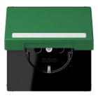 JUNG - SCHUKO Steckdose, 16 A 250 V ~,SchriftfeldSAFETY+, Klappdeckel, vert fo