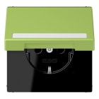 JUNG - SCHUKO Steckdose, 16 A 250 V ~,SchriftfeldSAFETY+, Klappdeckel, vert cl