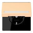 JUNG - SCHUKO Steckdose, 16 A 250 V ~,SchriftfeldSAFETY+, Klappdeckel, Serie LS, ocre
