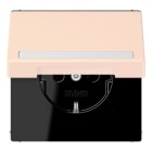 JUNG - SCHUKO Steckdose, 16 A 250 V ~,SchriftfeldSAFETY+, Klappdeckel, Serie LS, orange