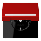 JUNG - SCHUKO Steckdose, 16 A 250 V ~,SchriftfeldSAFETY+, Klappdeckel, rouge v