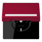 JUNG - SCHUKO Steckdose, 16 A 250 V ~,SchriftfeldSAFETY+, Klappdeckel, rouge c