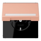 JUNG - SCHUKO Steckdose, 16 A 250 V ~,SchriftfeldSAFETY+, Klappdeckel, rose cl
