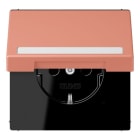 JUNG - SCHUKO Steckdose, 16 A 250 V ~,SchriftfeldSAFETY+, Klappdeckel, Serie LS, l'ocre