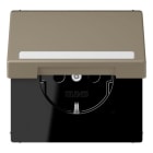 JUNG - SCHUKO Steckdose, 16 A 250 V ~,SchriftfeldSAFETY+, Klappdeckel, ombre n