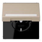JUNG - SCHUKO Steckdose, 16 A 250 V ~,SchriftfeldSAFETY+, Klappdeckel, ombre n