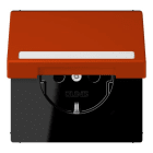 JUNG - SCHUKO Steckdose, 16 A 250 V ~,SchriftfeldSAFETY+, Klappdeckel, rouge v