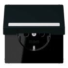 JUNG - SCHUKO Steckdose, 16 A 250 V ~,SchriftfeldSAFETY+, Klappdeckel, noir d'