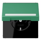 JUNG - SCHUKO Steckdose, 16 A 250 V ~,SchriftfeldSAFETY+, Klappdeckel, vert 59