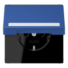 JUNG - SCHUKO Steckdose, 16 A 250 V ~,SchriftfeldSAFETY+, Klappdeckel, bleu ou