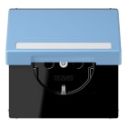 JUNG - SCHUKO Steckdose, 16 A 250 V ~,SchriftfeldSAFETY+, Klappdeckel, bleu cé