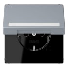 JUNG - SCHUKO Steckdose, 16 A 250 V ~,SchriftfeldSAFETY+, Klappdeckel, gris cl
