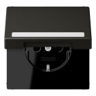 JUNG - SCHUKO Steckdose, 16 A 250 V ~,SchriftfeldSAFETY+, Klappdeckel, ombre n