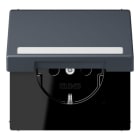 JUNG - SCHUKO Steckdose, 16 A 250 V ~,SchriftfeldSAFETY+, Klappdeckel, gris fo