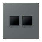 JUNG - Abdeckung für Modular-Jack-Steckbuchsen 2fach, Serie LS, gris foncé 31
