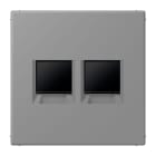 JUNG - Abdeckung (gerastet) für Modular-Jack-Steckbuchsen 2fach, Serie LS, gris 31