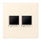 JUNG - Abdeckung (gerastet) für Modular-Jack-Steckbuchsen 2fach, Serie LS, blanc ivoire