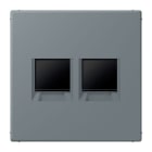 JUNG - Abdeckung (gerastet) für Modular-Jack-Steckbuchsen 2fach, Serie LS, gris 59