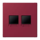 JUNG - Abdeckung (gerastet) für Modular-Jack-Steckbuchsen 2fach, Serie LS, le rubis
