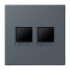 JUNG - Abdeckung für Modular-Jack-Steckbuchsen 2fach, Serie LS, gris fonce 59