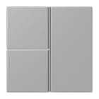 JUNG - Tastensatz 3fach, F40, Serie LS, gris moyen
