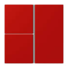 JUNG - Tastensatz 3fach, F40, Serie LS, rouge vermillon 31
