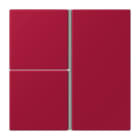 JUNG - Tastensatz 3fach, F40, Serie LS, rouge carmin