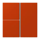 JUNG - Tastensatz 3fach, F40, Serie LS, rouge vermillon 59