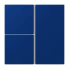 JUNG - Tastensatz 3fach, F40, Serie LS, bleu outremer foncé