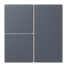 JUNG - Tastensatz 3fach, F40, Serie LS, gris fonce 59