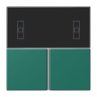 JUNG - Tastensatz 3fach, F40 Raumcontroller, Serie LS, vert anglais