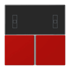 JUNG - Tastensatz 3fach, F40 Raumcontroller, Serie LS, rouge vermillon 31