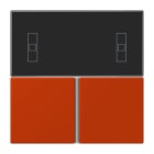 JUNG - Tastensatz 3fach, F40 Raumcontroller, Serie LS, rouge vermillon 59
