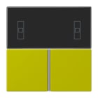 JUNG - Tastensatz 3fach, F40 Raumcontroller, Serie LS, vert olive vif