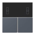 JUNG - Tastensatz 3fach, F40 Raumcontroller, Serie LS, gris fonce 59